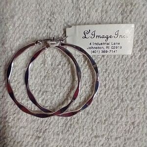 L'image inc. silvertone hoop earrings